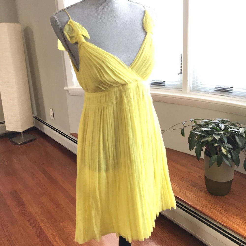 Club Monaco Spaghetti Strap Cocktail Dress Yellow